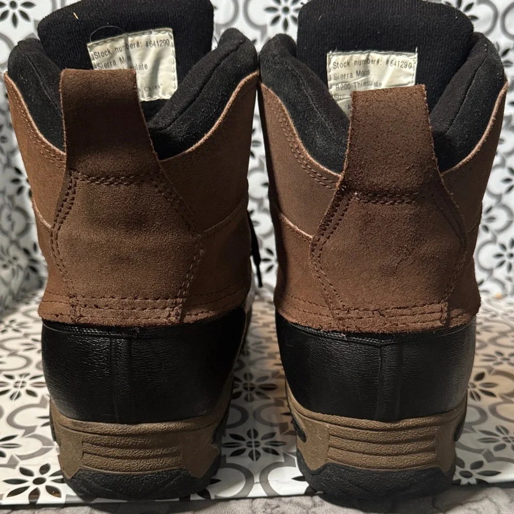 Rugged Exposure men’s Brown suede Black rubber bottom snow work Boots sz 11